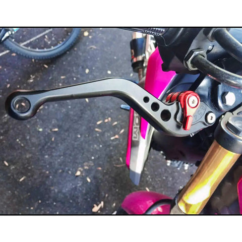 Sick Adjustable Brake And Clutch Levers Fit Yamaha Raptor 660 700 YFZ450 Banshee Blaster Anodized Aluminum black lever detail.
