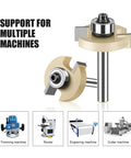Must Have Heavy Duty Rabbeting Router Bit 1-1/4 In With Precision Bearing and 6mm or 1/4 Inch Shank shown for multiple machine uses.