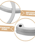 Close-up of Five Piece Stainless Steel C Clips Kit For Grooved Shafts Heavy Duty Retaining Snap Rings Set with labels