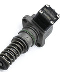 Rig Ready Heavy Duty Fuel Unit Pump Built Like Iron For Daf Trucks Lorries Buses And Coaches Dead On Fitment Replacement Part 0414755018 close-up view with spring and electronic connector.
