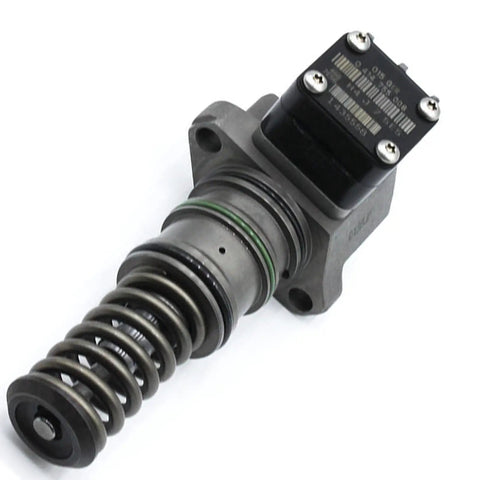 Rig Ready Heavy Duty Fuel Unit Pump Built Like Iron For Daf Trucks Lorries Buses And Coaches Dead On Fitment Replacement Part 0414755018 close-up view with spring and electronic connector.