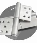 Tough As Nails Five Inch Stainless Steel Flag Door Hinge Featuring Super Quick Release Hardware and Silky Smooth Three Sixty Rotation.