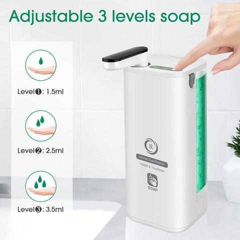 Touchless Rechargeable Soap Dispenser For Kitchen Sink And Bathroom, Hands Free Liquid Soap Pump With Infrared Sensor, adjustable levels