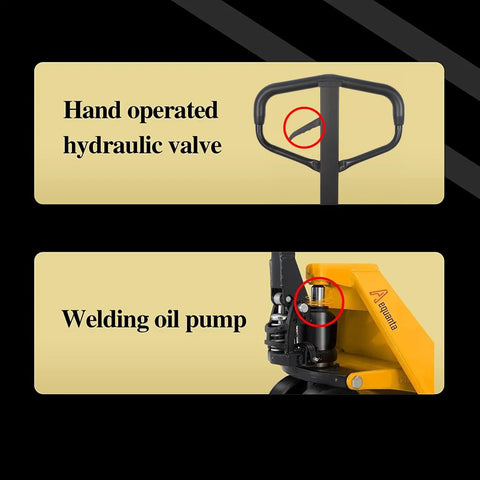 Heavy Duty Manual Pallet Jack With 5500 Lbs Capacity No Sweat Hydraulic System Ironclad Frame Big Load Hauler For Commercial Warehouses And Smooth Fork Moves