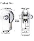 40mm Cable Pulley Wheel With Dual 608 Bearings For Smooth Rope Pulley System In Gyms Or DIY Projects, Clothesline Setup And More, Heavy Duty Pulley Wheel Pack Of Two For Reliable Quiet Performance. size chart showing 40mm steel pulley wheel