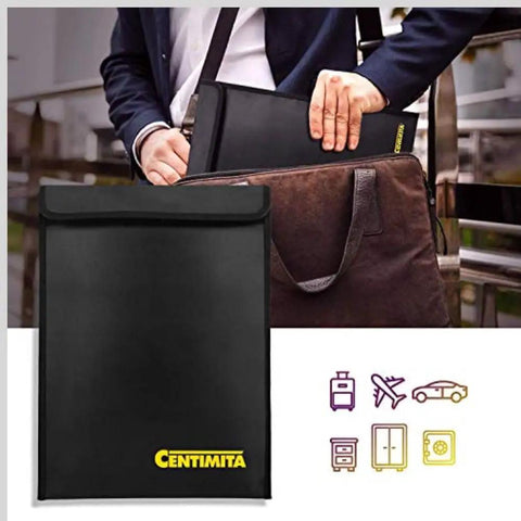 Fireproof And Waterproof Document Bag With Zipper 2000F Protection 15x11 Inch Safe Holder For Cash And Documents Includes 3 Document Protectors Built Tough UL Certified