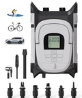 All-In-One Electric Inflation Pump For Inflatable SUP Kayak Boat Air Mattress and More, 12V DC dual stage, LCD display, nozzles