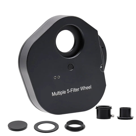 Five Position One Point Two Five Inch Filter Wheel For Telescope With Manual Drawer And Rotation Lock Ring