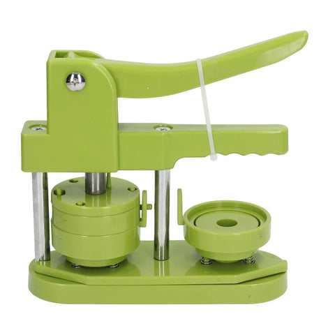 Awesome Premium Button Maker Machine Badge Press Kit Contains 100 Sets Panda Patterns And Supplies For DIY Crafts Gifts Keychains Bottle Openers For Beginners Making Custom Pins To Sell Online At Events Sharing Super Creativity. Green metal button press machine with dual mold plates