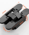 Invisible Cross Hinge 180 Degree Concealed Folding Door Hinge For Cabinets And Cupboards Adjustable Hardware Black 110mm