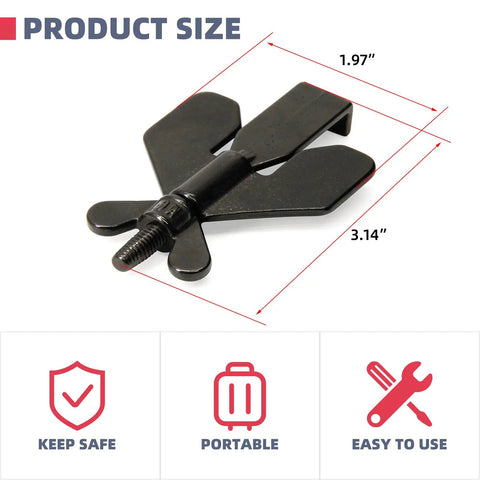 Diagram of Portable Door Lock Set For Extra Privacy And Security At Home Hotel Dorm Or On The Go 3 In 1 Locking Device size