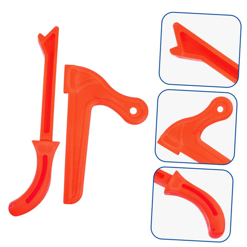 Heavy Duty Woodworking Push Blocks 2 Pack Table Saw Safety Sticks Non Slip Carpenter Push Tool with ergonomic red handles.