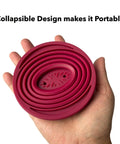 Collapsible Pour Over Coffee Dripper For Camping 2 Pack Red Portable Foldable Coffee Maker in hand, showing silicone design