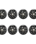 8 Pack Inline Skate Wheels For Outdoor Freestyle, Durable 64mm 70mm 72mm 76mm 80mm Replacement Tires With Bearings, Black Wheel Set