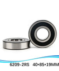 Deep Groove Ball Bearing 6209 2RS Dual Rubber Sealed 45 mm By 85 mm By 19 mm Built Tough For Take Up Blocks And Machinery Steel