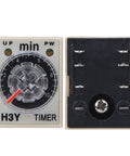 Built Tough H3Y2 Time Relay 8 Pin Base 24 Volts Adjustable Electronic Timer with precision control and adjustable dial.