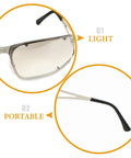 Close-up of Dope Metal Frame Retro Sunglasses For Women With Hollow Design, showing lightweight metal frame and portable temples.