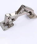 4 Pack 170 Degree Hidden Cabinet Hinges For Frameless Cabinet Doors Heavy Duty Hydraulic Adjustable Soft Close Universal Fit Full Cover Half Cover No Cover stainless steel hinge on white background