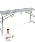 Portable Folding Scaffolding System With Multipurpose Work Platform Scaffold Tower Ladder Stool And Work Bench Galvanized Steel