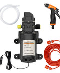 12V Portable High Pressure Water Pump Kit For Cars And RVs 100W Mini Electric Pressure Washer Pump with accessories