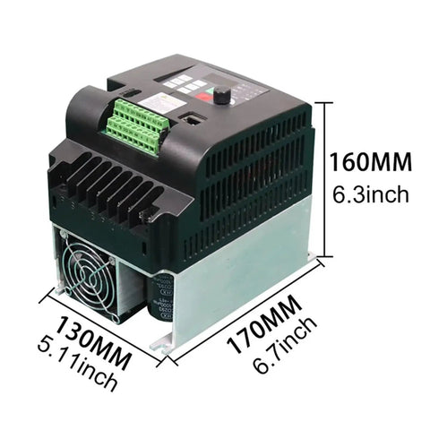 Industrial Grade 440V 11KW Three Phase Input And Output VFD Variable Frequency Drive For Precise Motor Speed Control Inverter 10HP 7.5kW, 170x130x160mm