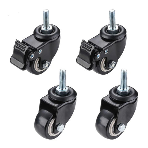 Heavy Duty Furniture Casters 4 Pack, 120 Kg Capacity, 1.5 Inch (40 Mm) 360 Swivel Screw Caster Wheels With Rubber Protection, black finish
