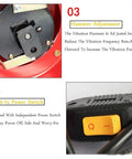 Vibrating Polishing Drum Kit For Precision Grinding And Polishing Metal Workpieces And Jewelry Dope Pro Grade Surface Finish Easy Operation Jewelry Making Tool showing hammer adjustment and power switch.