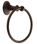 Danbury Collection Oil Rubbed Bronze Hand Towel Ring European Single Post Bathroom Accessory For Slick Towels Durable Metal Construction