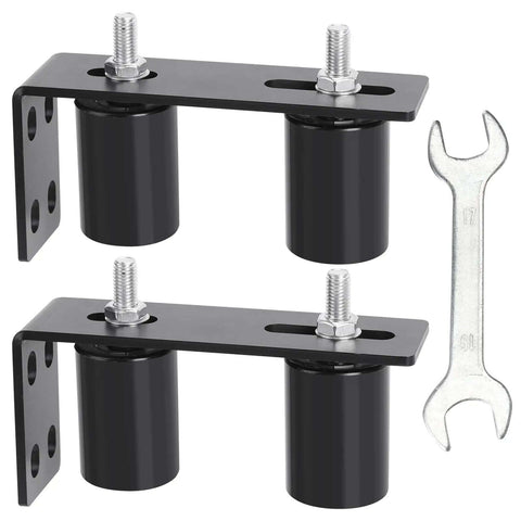 Universal Adjustable Heavy Duty Sliding Gate Kit With L Shape Brackets And Two And Three Quarter Inch Gate Rollers in black