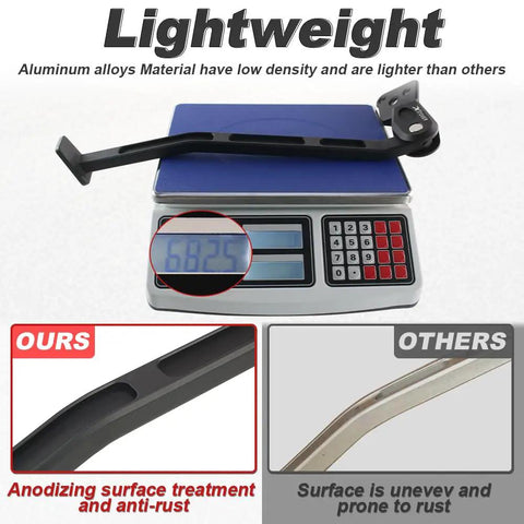 Dirt Bike Kickstand Aluminum Side Stand For YZ250F YZ450F 2014 2026 Motorcycle Parking Support Foot Rest Mount Lightweight Rustproof Bike Stand With Easy Install on scale, showing lightweight anodized rustproof material comparison.