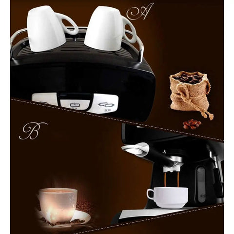 Pro Grade Home Espresso Machine With 15 Bar Pressure Semi Automatic Steam Milk Frother Stainless Steel One Point Two Liter Water Tank 850W Compact Yet Powerful For Small Kitchens Or Home Barista Setup
