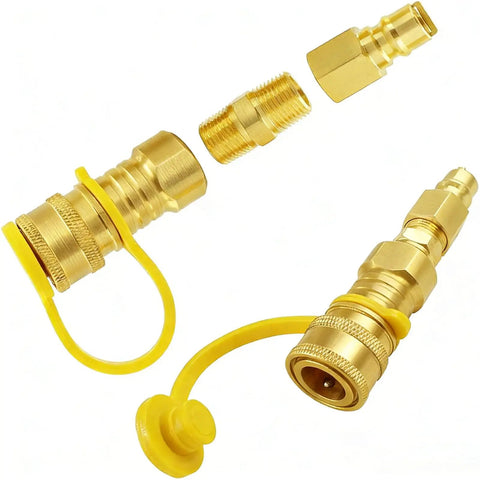 Three Eighths Inch Natural Gas Quick Connect Fittings Kit For Grills Patio Heaters Pizza Ovens Fire Pits And Generators LP Propane