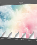 Colorful Cloud Wall Mural For Living Room And Bedroom Decor Fabric Material Large 137 By 96 Inch Backdrop Not Peel And Stick Requires Thick Wallpaper Adhesive Divided Into Six 22.83 Inch Wide Panels