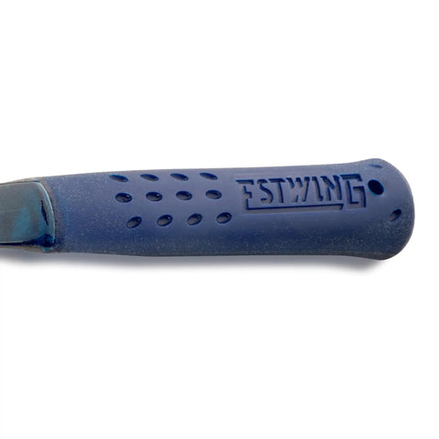 Blue shock reduction grip on Workhorse Welding And Chipping Hammer With Forged Steel Construction And Shock Reduction Grip 14 Oz USA Made Slag Removal Tool For Welds And Metalworking Dual Sided Chisel And Precision Tip E3WC.