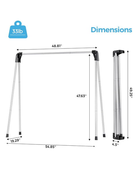 Foldable Clothes Drying Rack Portable Laundry Stand Sturdy Hanging Bars Compact Airer For Apartments Dorm Rooms Closets Quick Dry Setup Zero Fuss Easy Everyday Storage