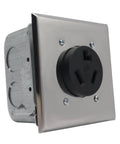 Nema 10-30R Receptacle 30 Amp Dryer Outlet Surface Or Flush Mount Featuring Easy Hookup Marked Terminals And Compact Frame for heavy loads.