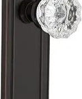 Mission Plate Privacy Crystal Glass Door Knob Set In Timeless Bronze With Solid Brass Plates And Lead Crystal Knobs Privacy Lock