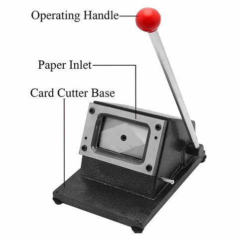 Rugged All Metal Manual PVC Card Die Cutter For Desktop Card Cutting With A Steel Blade And Round Corner Pro Grade Hand Pressure Cutter