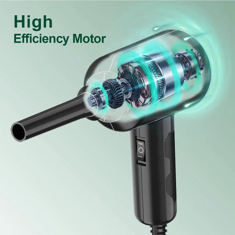 Electric Air Duster Blower With Two Speed Settings And Four Brush Attachments For Electronics Cleaning motor