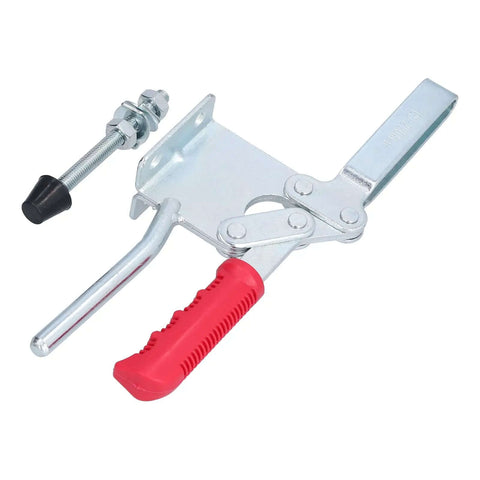 Ergonomic Horizontal Toggle Clamp Hold Down Fixture For Cabinets And Woodworking, Non Slip Handle, Easy Install With Screws in red