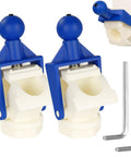 Plastic Honey Gate Valve For Buckets, Two Pack With Screwdriver, featuring leak proof and durable nylon ball handle, close-up view