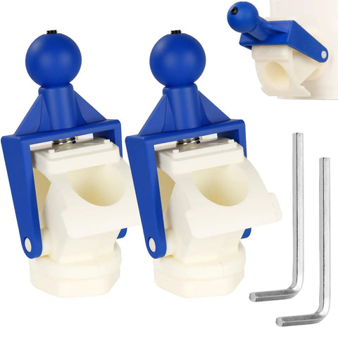 Plastic Honey Gate Valve For Buckets, Two Pack With Screwdriver, featuring leak proof and durable nylon ball handle, close-up view