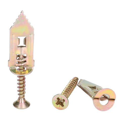 40 Pack Heavy Duty Drywall Anchors With Screws Kit Self Drilling Knock Type For Hanging Frames Artwork Shelves And Decor Metal
