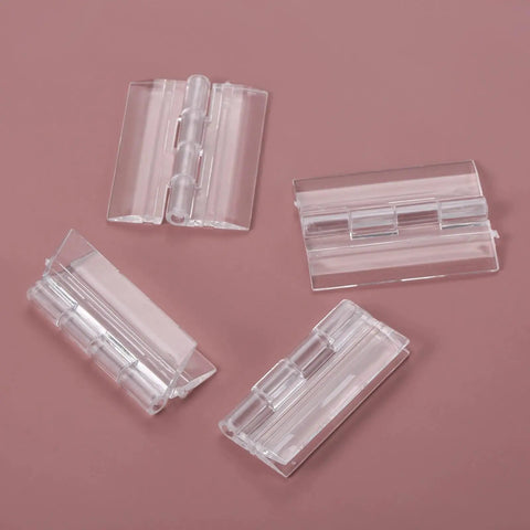 Set Of Four Clear Acrylic Folding Hinges 45x35mm Mini Hinge Hardware For Furniture Cabinets and more