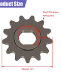 Dimensions of 13 tooth motor sprocket from 25h Chain Sprocket Kit with 132 Link Chain and 25h Chain Tensioner for Razor MX650 MX500
