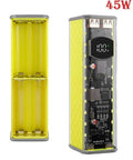 Effortless No Sweat Solderless DIY Power Bank Enclosure Holds Eight 18650 Batteries In Transparent ABS Case Featuring Killer 45 Watt Fast Charging For A Truly Sweet Custom Build - Yellow design with open and electronic display.