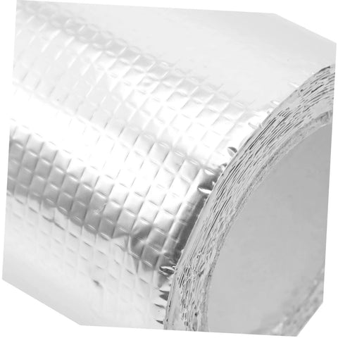 Close-up of self-adhesive roof repair tape with aluminum foil butyl sealant for quick leaks fix on roofs, showers, walls, tiles