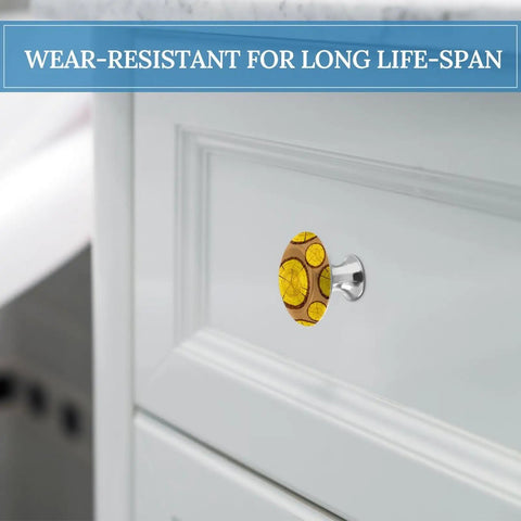 Two Pack Round Brown Wood Ring Cabinet Knobs With Screws Stainless Steel Kitchen Cupboard Handles on white cabinet