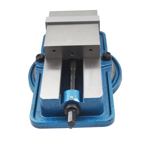 Beefy 6 Inch Heavy Duty Milling Vise With 360 Degree Swivel Base And High Precision Clamping For Metalworking, Locking Bench Vise, 6.3 Inch Jaw Width, 1.75 Inch Jaw Height, 5.79 Inch Overall Height front view with 360° swivel base