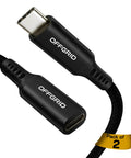 Lock Down Your Data With This USB C Data Blocker Adapter Stops Juice Jacking Cold Fast Charge Only Mode Pocket Travel Essential Secure Your Phone Daily Black 2 Pack cable with Type C connectors and nylon braided design.
